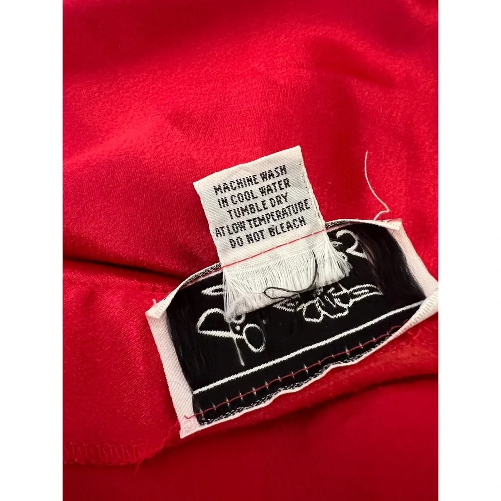 Vintage maxi length lingerie slip dress nightgown Red large slinky silky sexy - Picture 7 of 7